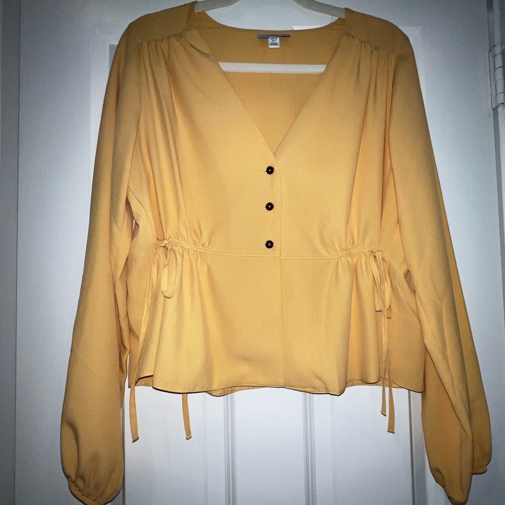 Yellow Top Shop long sleeve blouse